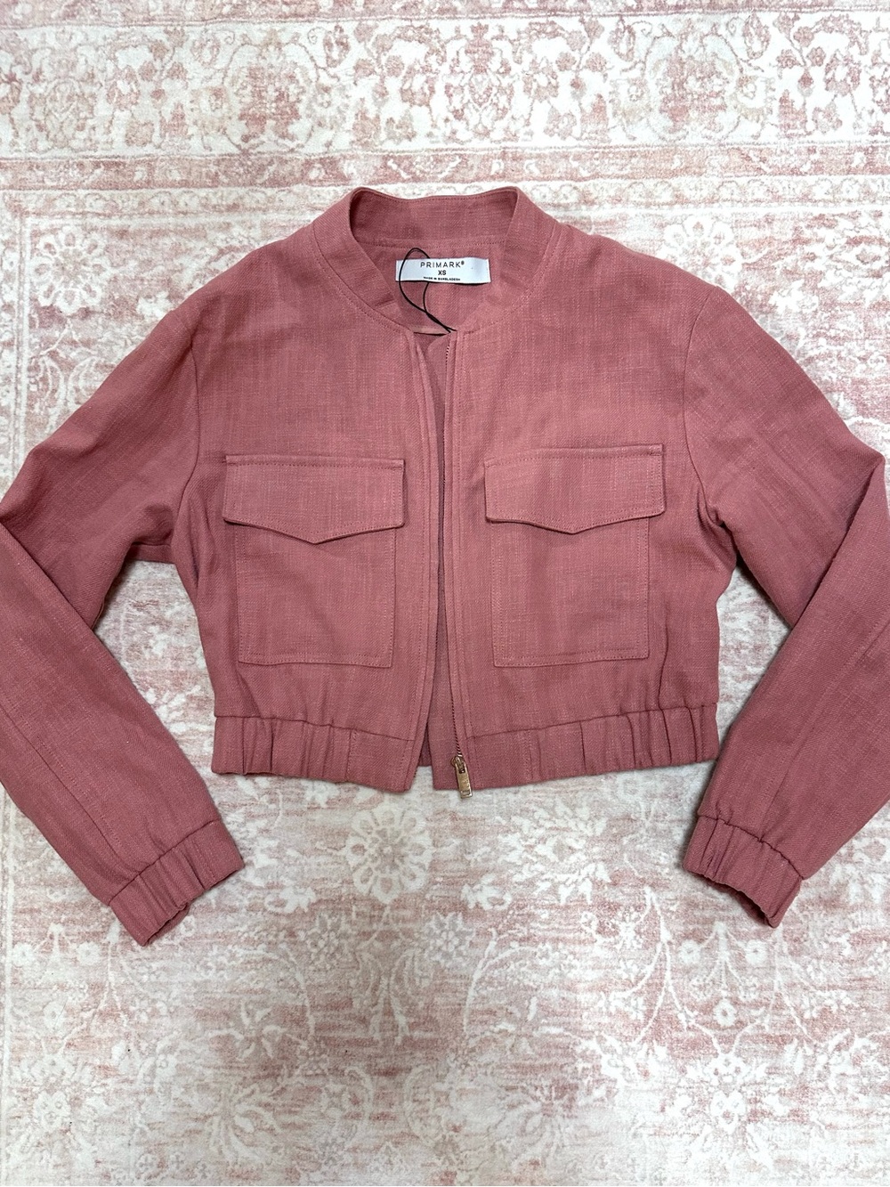 NWT 🪷 PRIMARK Dusty Rose Cropped Cargo Jacket - Picture 7 of 13